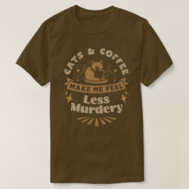 Gatos e café me fazem sentir menos uma camisa assa