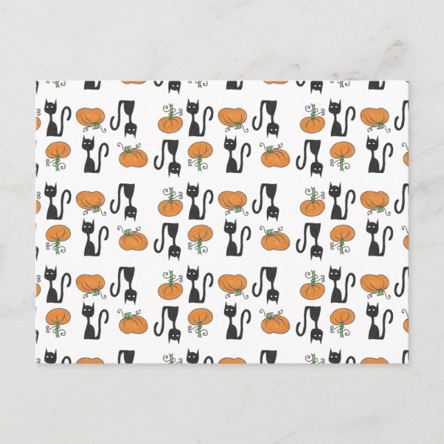 Gatos e cartão das abóboras (Frente)