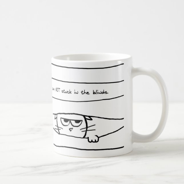 Gatos e cortinas de janela - caneca de café (Direita)