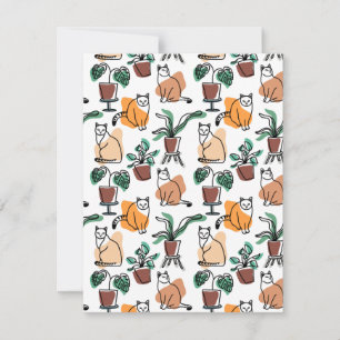 Gatos e flores para desenho de linhagens