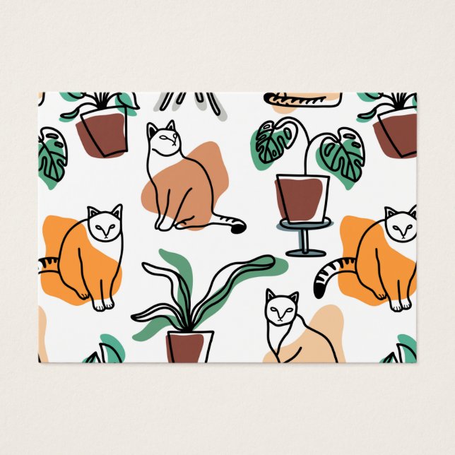 Gatos e flores para desenho de linhagens (Frente)