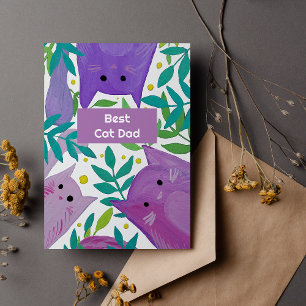 Gatos e galhos Cartão de Feriado do Melhor pai de
