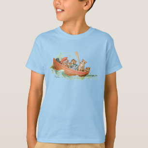 Gatos em T-Shirt de Barco de Linha