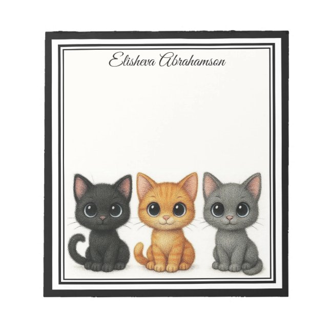 Gatos Engraçados Espiando Bloco de Notas (Frente)