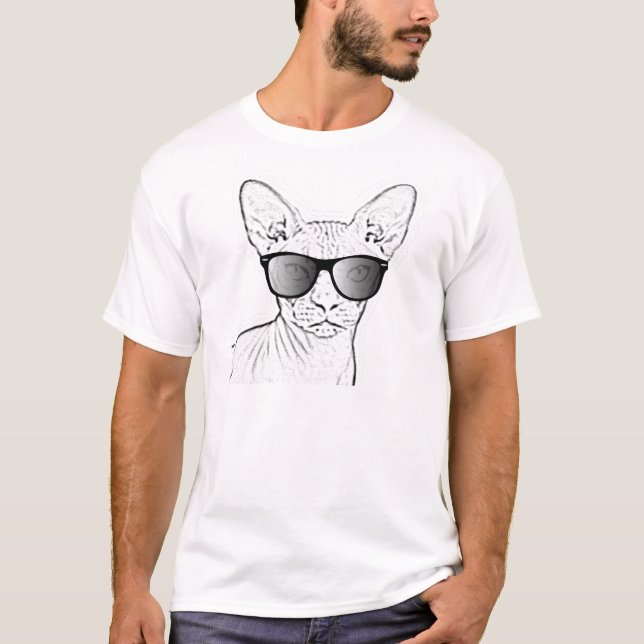 Gatos esfinges vestindo óculos de sol, T-Shirts (Frente)