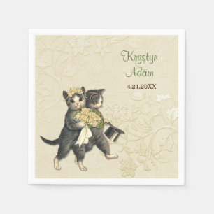 Gatos finos que Wedding 2 guardanapo de papel de