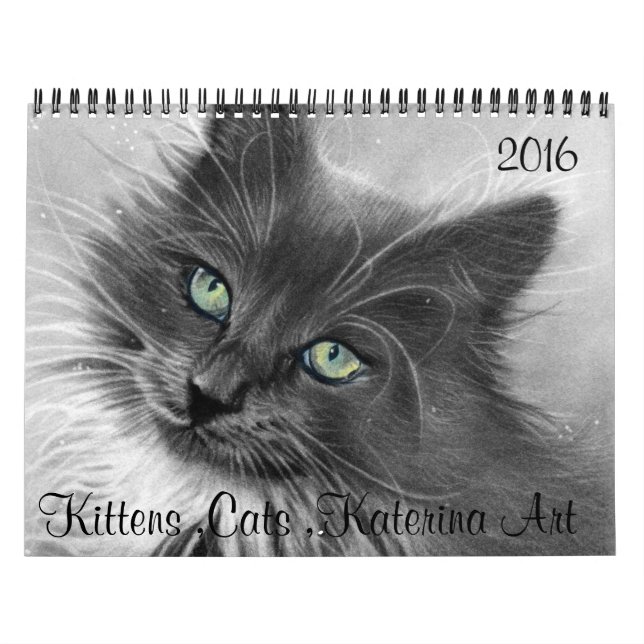 Gatos, Gatinhos, Calendário 2016 KaterinaArt (Capa)
