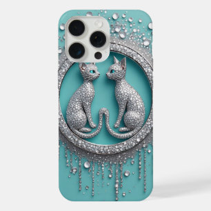 Gatos Gêmeos de Cristal ✨ Enfeite Luxuoso Chic Sim