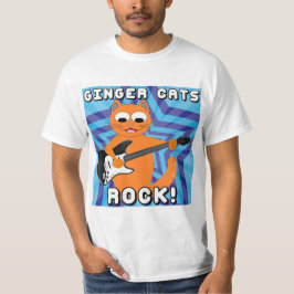 Gatos Gingers Rock! Camiseta Gato Guitarra