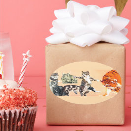 Gatos indo para jogar adesivo