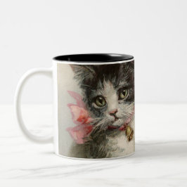 Gatos, irmã vintage pintando caneca