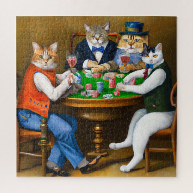 Gatos Jogando Poker, Quebra-cabeça 676 Peças (Vertical)