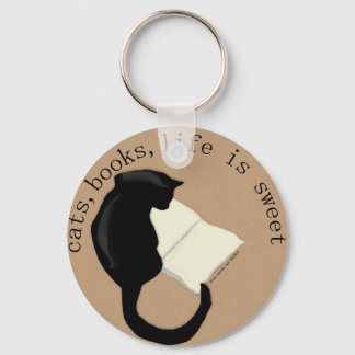 Gatos, Livros, A vida é um doce Chaveiro v2