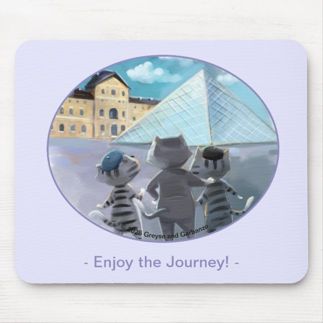 Gatos Louvre Paris - Aproveite Mouse Pad (Frente)
