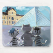 Gatos Louvre Paris - Mousepad
