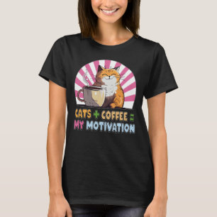 Gatos Mais Café Igual À Minha Camisa De Motivação