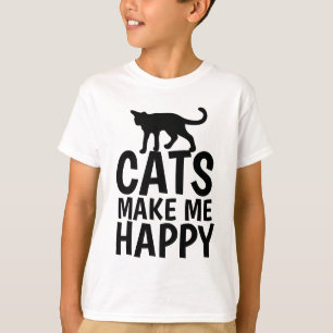 GATOS ME FAZEM FELIZ, Crianças T-shirts de gatos