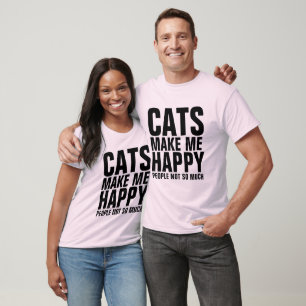 GATOS ME FAZEM FELIZ, PESSOAS NÃO TANTO T-shirts