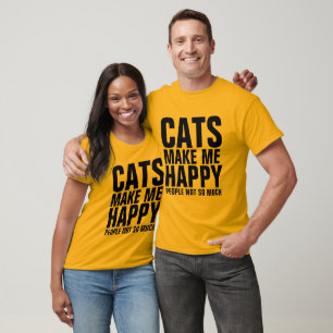GATOS ME FAZEM FELIZ, PESSOAS NÃO TANTO T-shirts