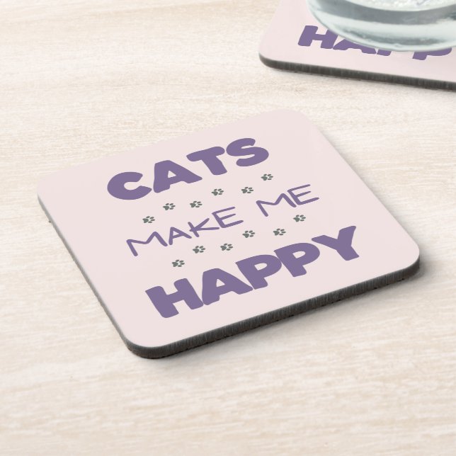 Gatos me fazem feliz porta copos de plástico Duro (Left Side)