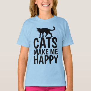 GATOS ME FAZEM FELIZ, T-shirts Engraçadas