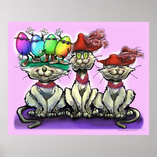 Gatos na Poster de chapéus engraçados (Frente)