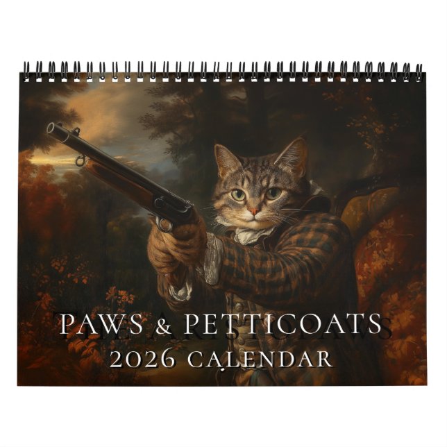 Gatos no Calendário de Parede 2026 das Pinturas Me (Capa)
