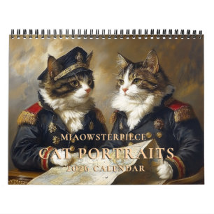 Gatos no Calendário de Parede 2026 do Figurino His