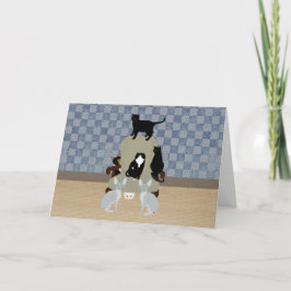 Gatos num cartão de saudação de grande porte