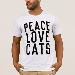 GATOS PEACE LOVE, T-shirts de gato