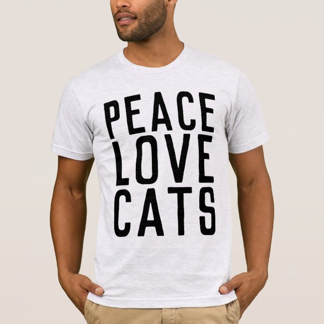GATOS PEACE LOVE, T-shirts de gato (Frente)