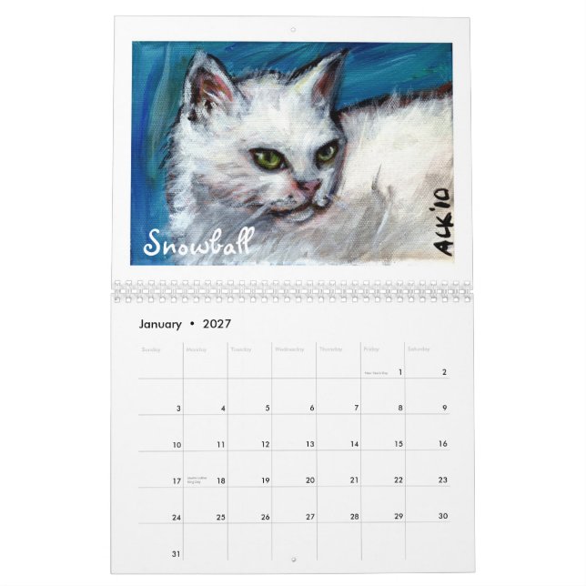 Gatos pelo calendário de Angie 2012 (Jan 2027)