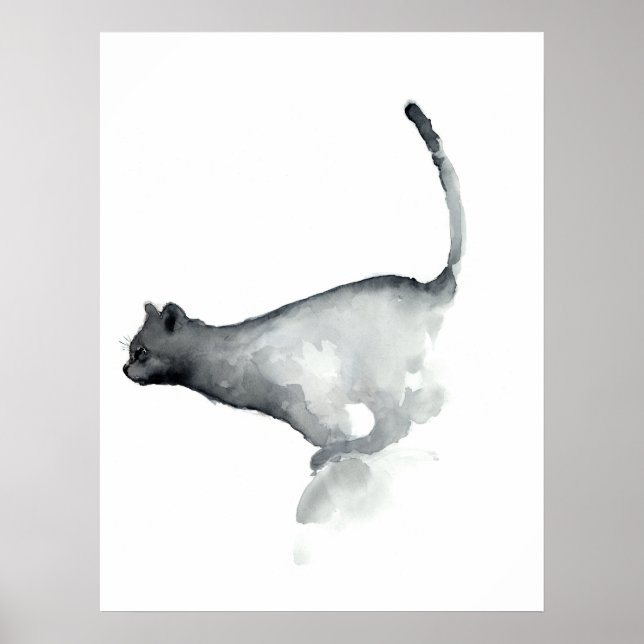Gatos posters brancos de cinza com  cinza (Frente)