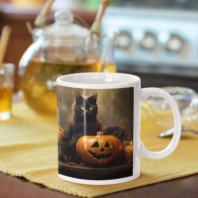 Gatos Pretos Do Dia Das Bruxas, 12 Canecas (Cute Halloween Black Cats version 12 Mug
)