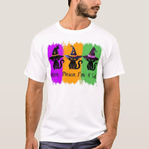 Gatos Pretos Em Chapéus De Bruxa Camiseta Essencia