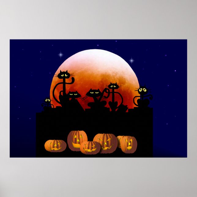 Gatos Pretos, Lua, Poster (Frente)