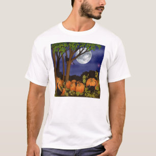 Gatos pretos & t-shirt das abóboras