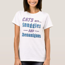 Gatos são manchas e camisetas de Shenanigans