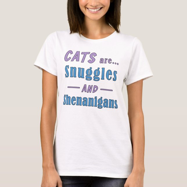 Gatos são manchas e camisetas de Shenanigans (Frente)