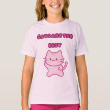 Gatos São Os Melhores Camiseta Rosa de Gato Fofo K