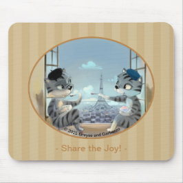 Gatos & Torre Eiffel – Paris Alegria Mouse Pad