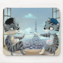Gatos & Torre Eiffel – Paris Mouse Pad