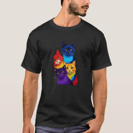 gatos vívidos rostos de camiseta perfeitos para am