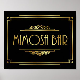 Gatsby Art Deco MIMOSA - Sinal de BAR Impressão