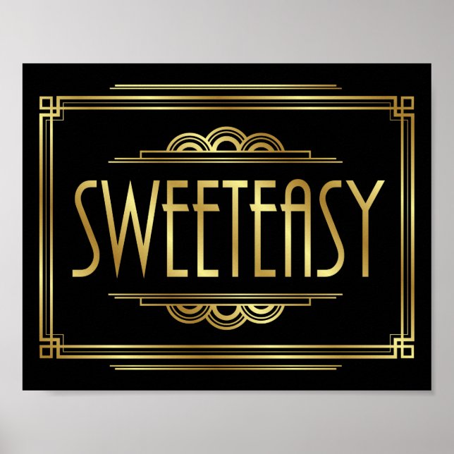 Gatsby Art Deco SWEETEASY Sinal Impressão (Frente)