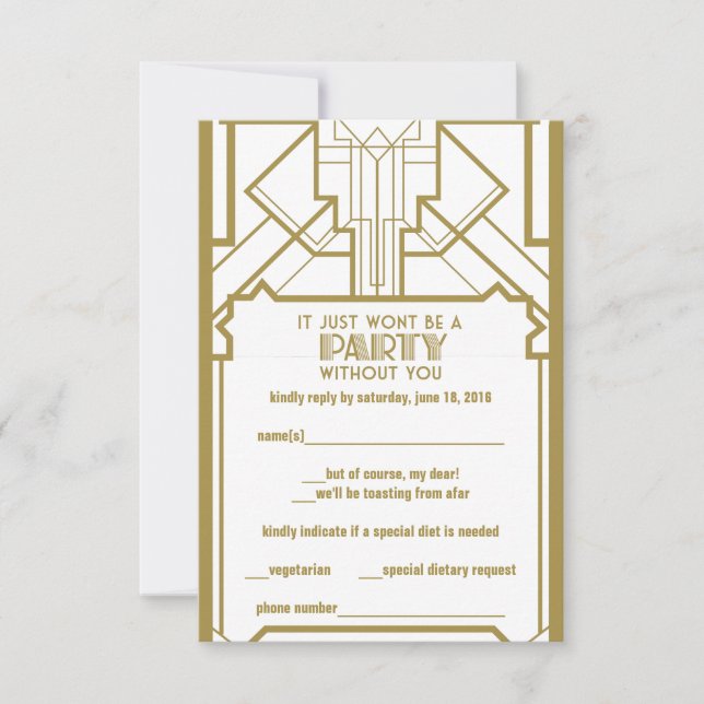 Gatsby RSVP da década de 1920 (Frente)