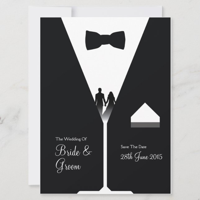 Gatsby Style - Convite para casamento Art Deco (Frente)