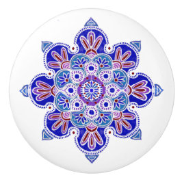 Gaveta, com medalhão azul e roxo