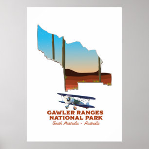 Gawler ranges travel poster map