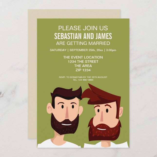 Gay com Cartões de Cartum Pensado (Frente/Verso)